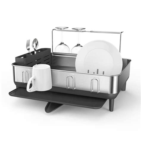 simplehuman kitchen steel frame dish rack open box|simplehuman dish rack old model.